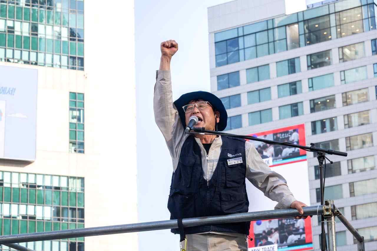 심인호 동희오토분회장 행진차량 발언